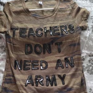 Alternative Apparel Camouflage Tee with Sequin Text